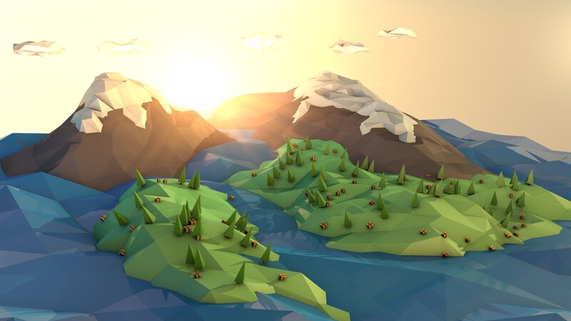 Island with Mountains