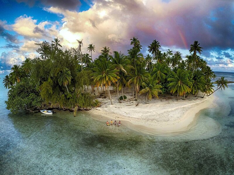 Island with Palm Trees — Blue, Dramatic