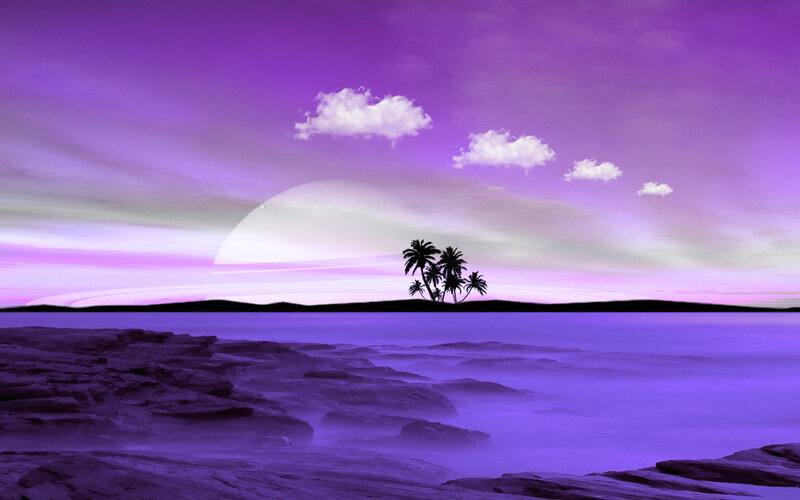 Island with Palm Trees — Purple