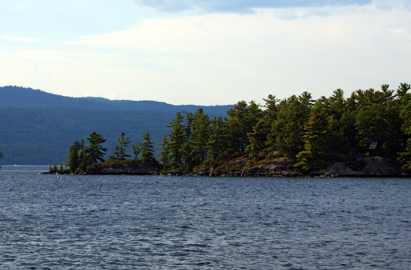 Island with Pine Trees — Blue, Serene, Afternoon