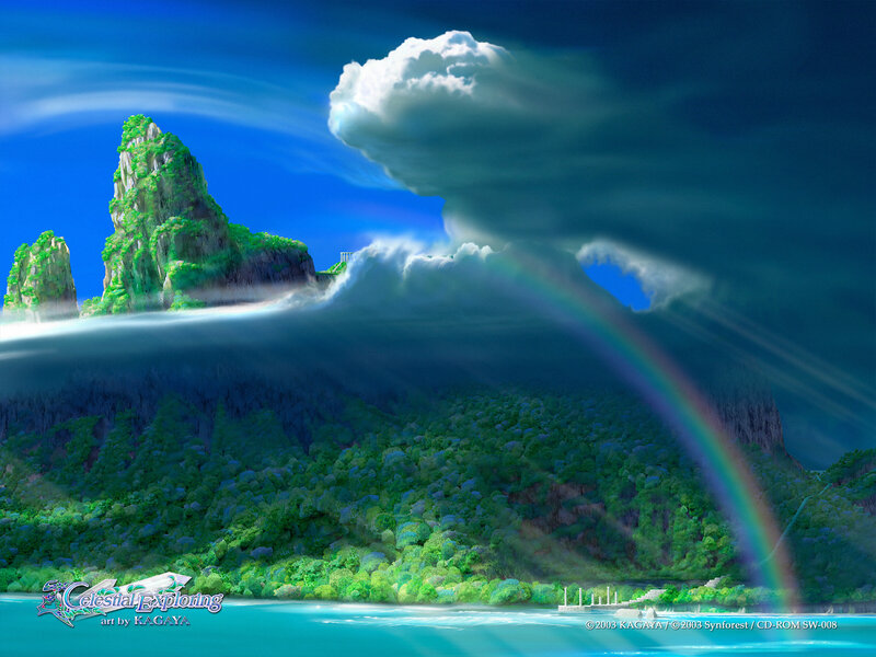 Island with Rainbow — Blue