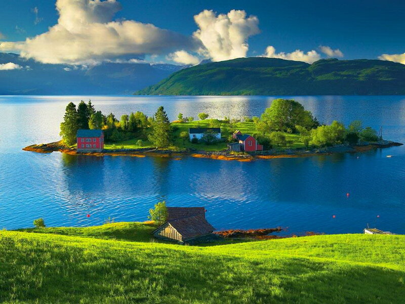 Island with Red Houses