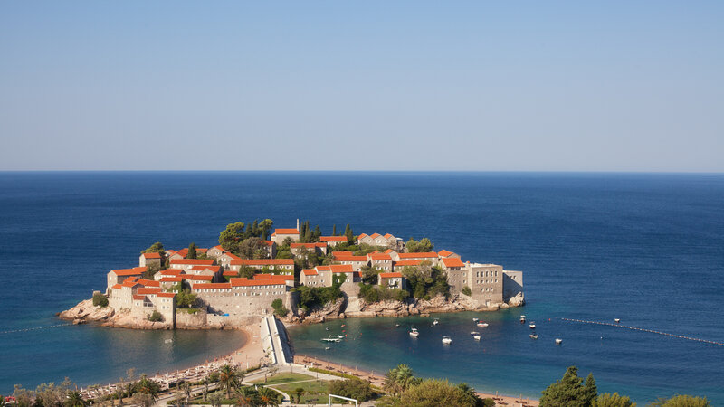 Island with Red-roofed Buildings