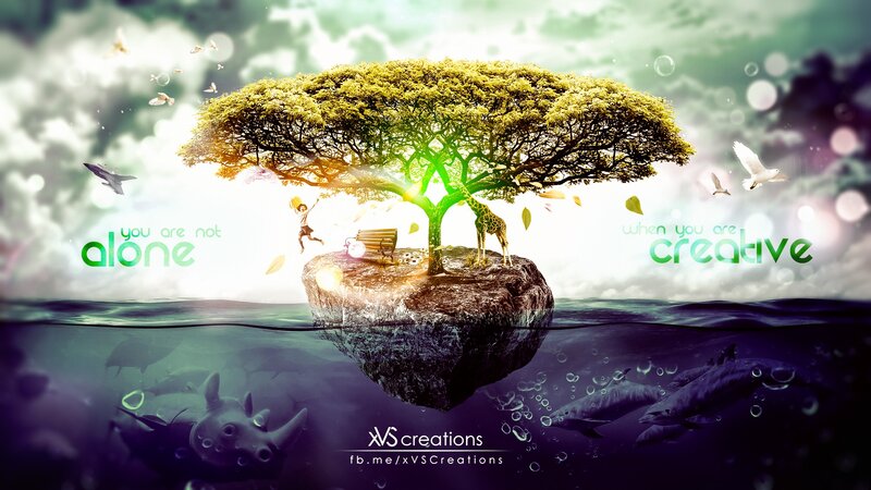 Island with Tree and Animals