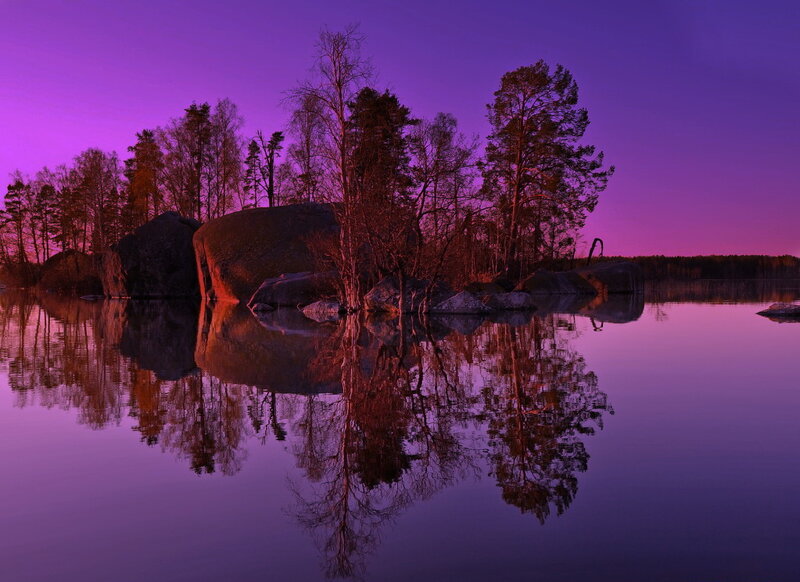 Island with Trees and Rocks