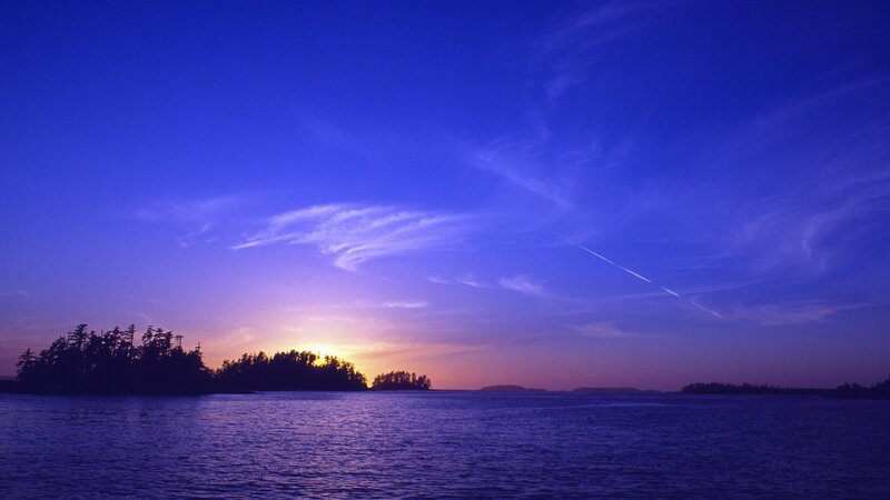 Islands at Sunset — Blue