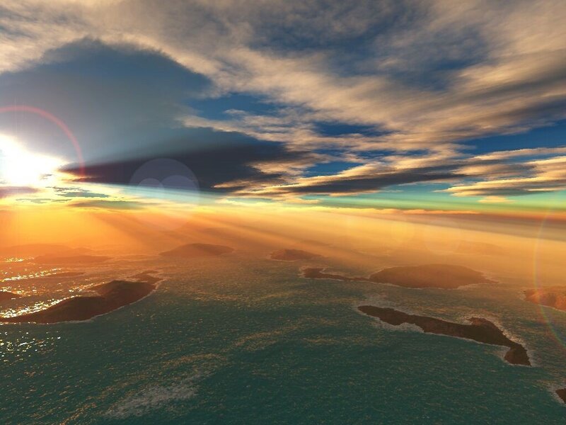 Islands at Sunset — Orange, Dramatic
