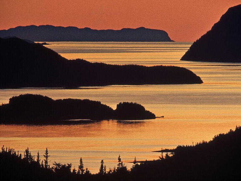Islands at Sunset — Orange, Serene