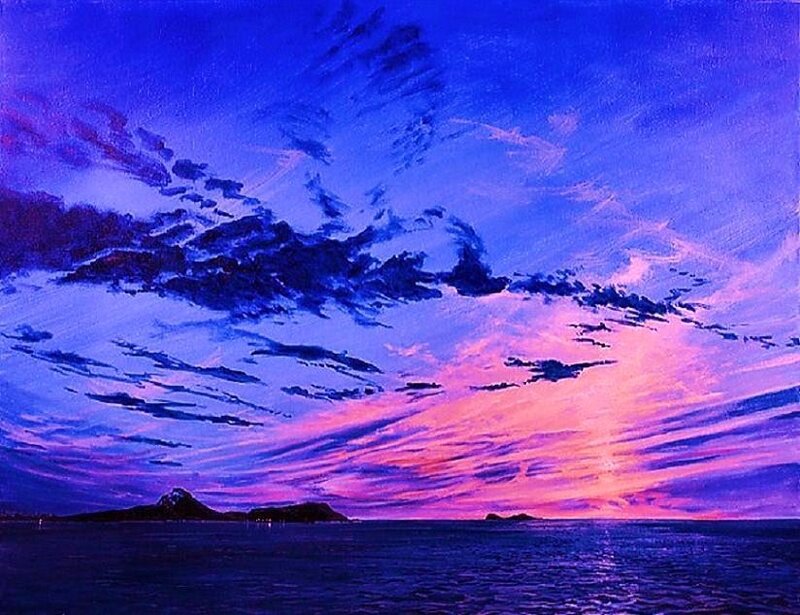 Islands at Sunset — Purple, Dramatic