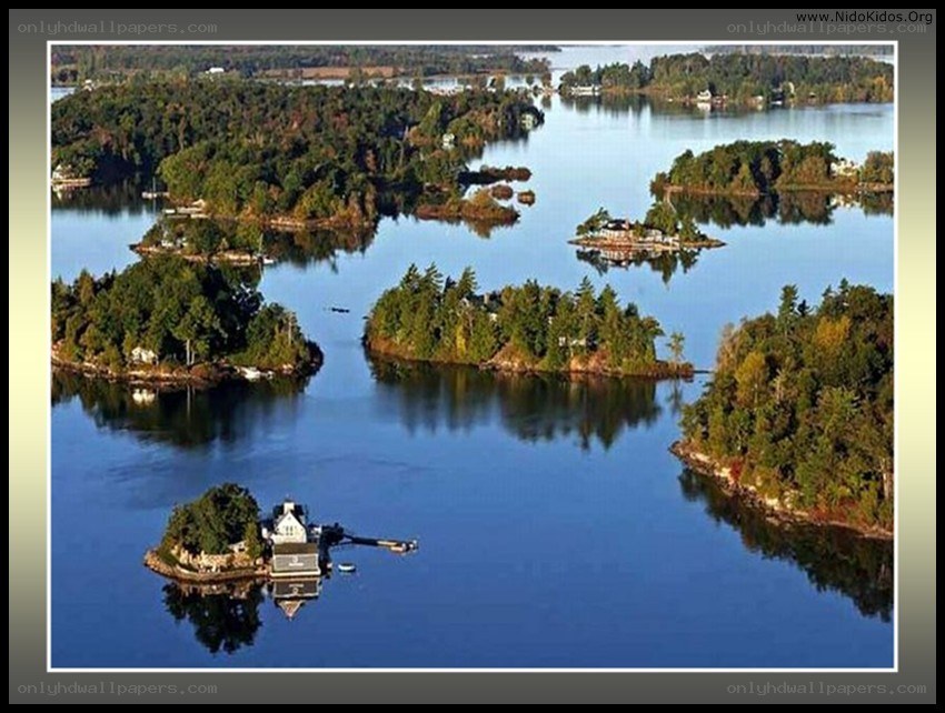 Islands in a lake