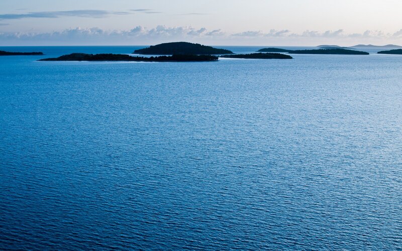 Islands in Blue Water — Serene, Morning