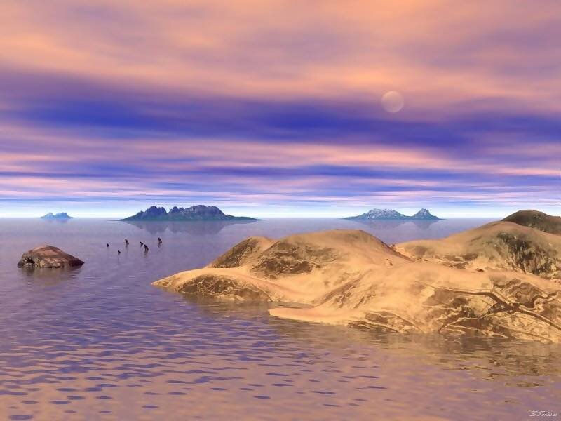 Islands in Calm Water