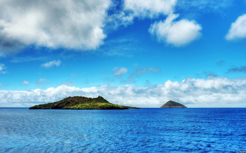 Islands in the blue ocean