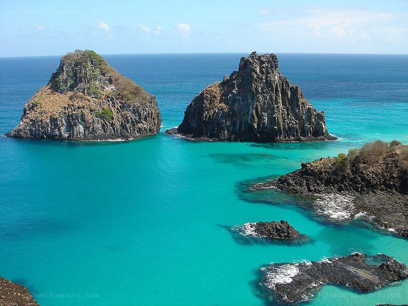 Islands in turquoise water