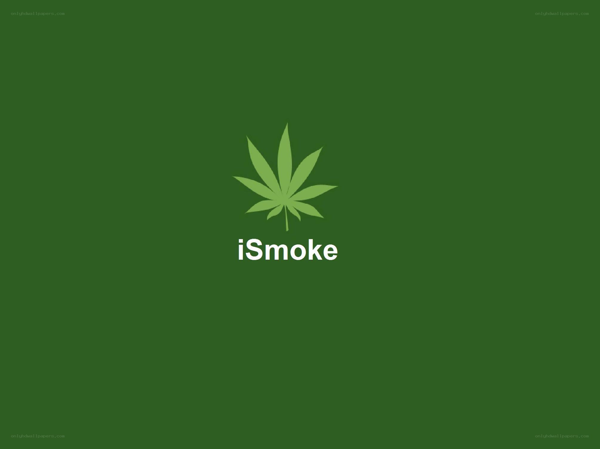 iSmoke logo with cannabis leaf