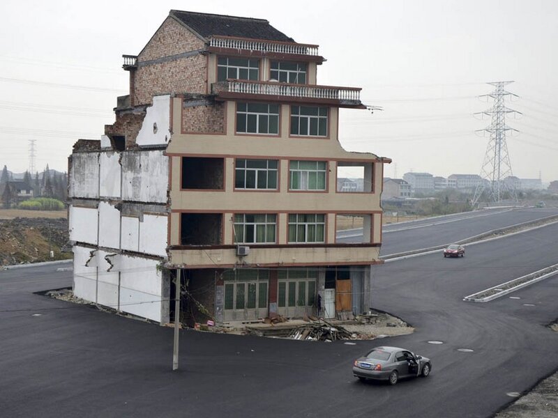 Isolated Building on Road