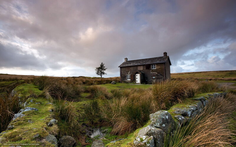 Isolated cottage on a moor