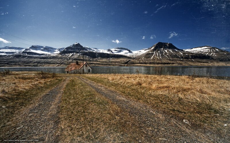 Isolated house by a lake