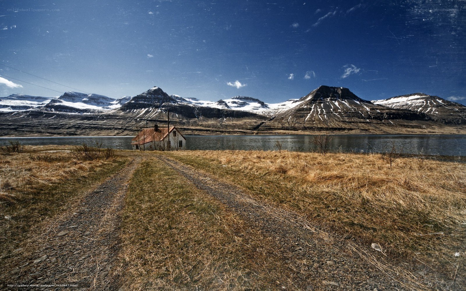 Isolated house by a lake