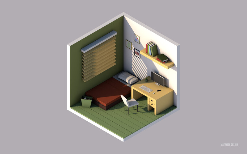 Isometric Bedroom Corner
