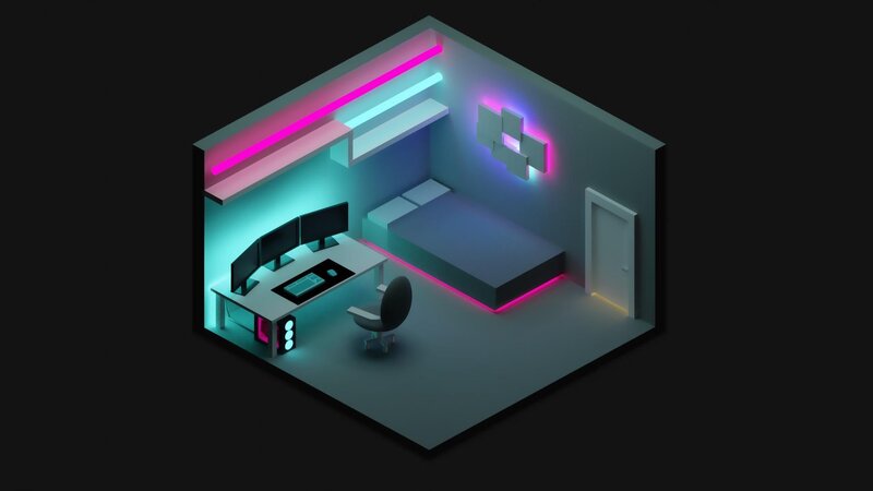 Isometric Bedroom Setup