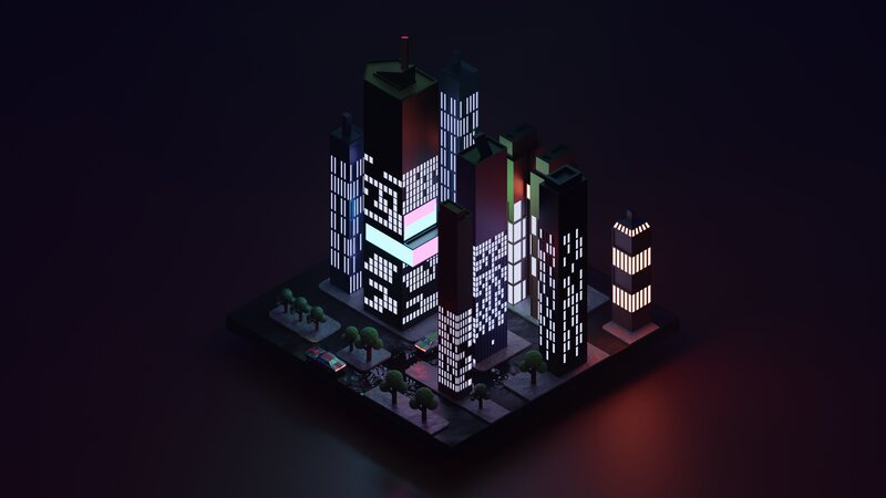 Isometric City at Night