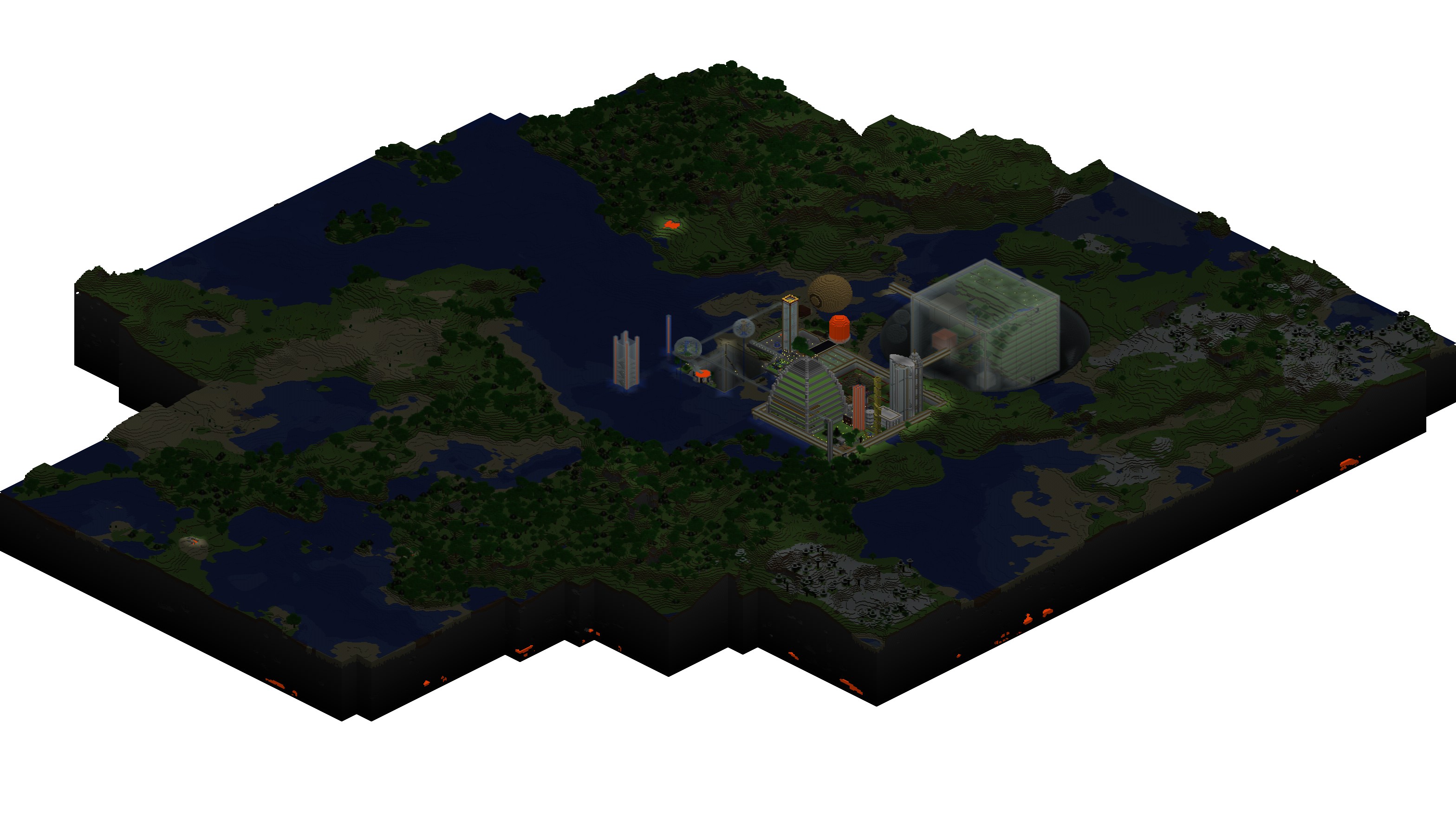 isometric city on island