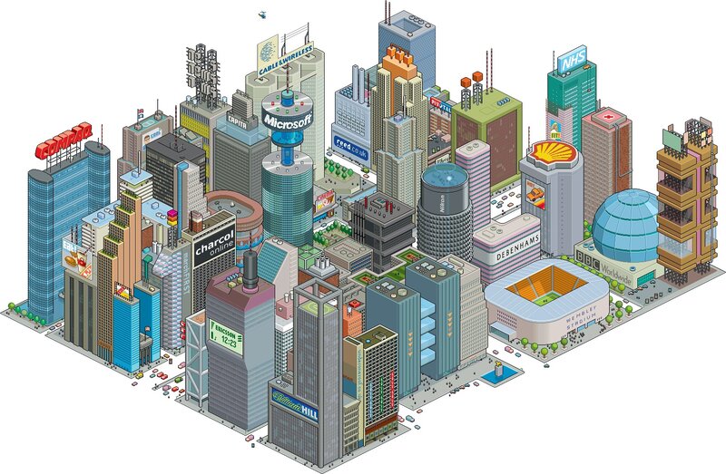 Isometric Cityscape — Blue