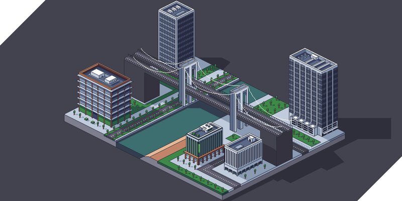 Isometric Cityscape — Gray