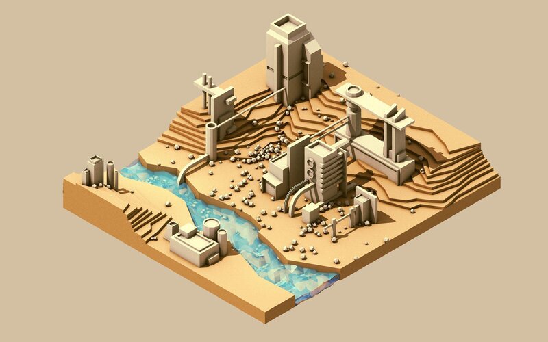 Isometric Industrial Ruins
