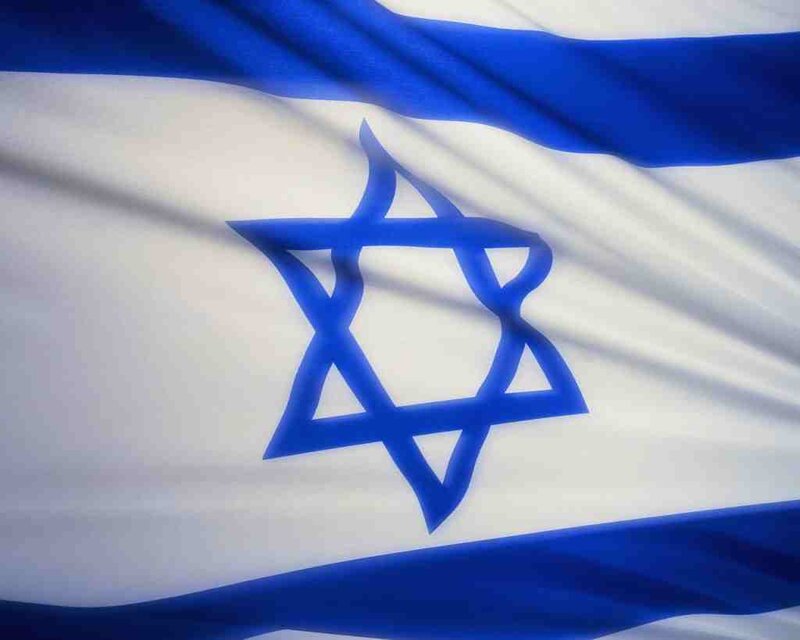 Israeli Flag Waving — White