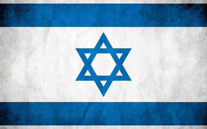 Israeli flag with distressed texture