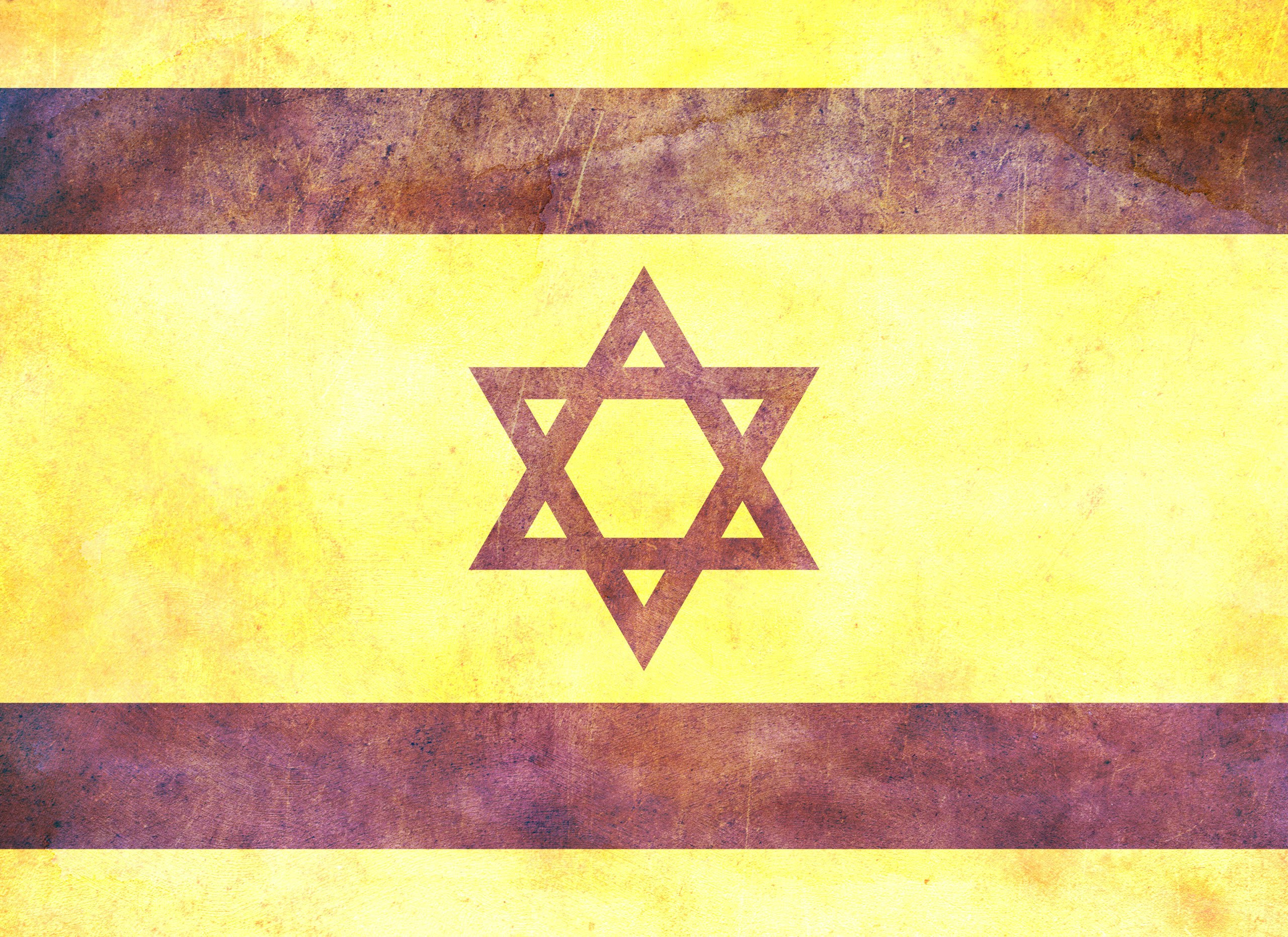 Israeli flag with vintage texture