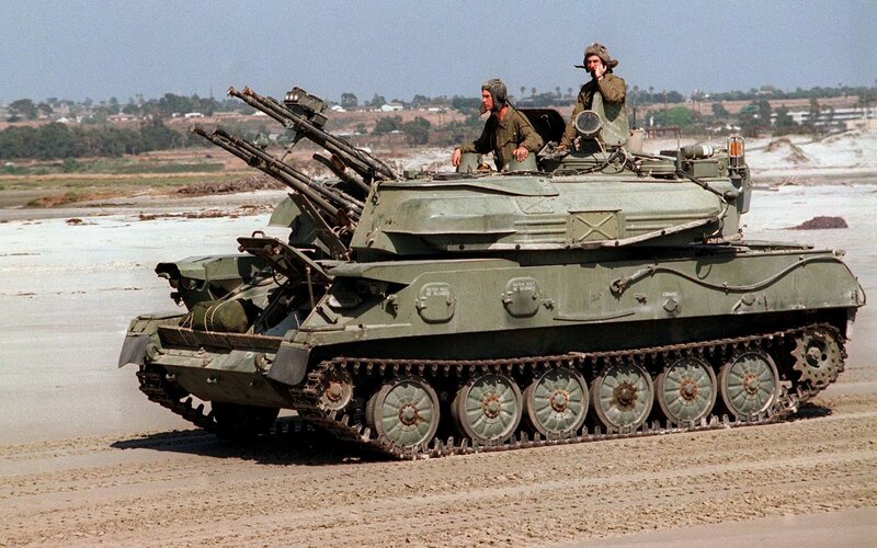 Israeli tank on beach