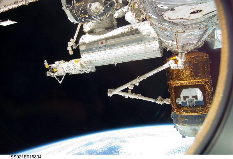 ISS and robotic arm view