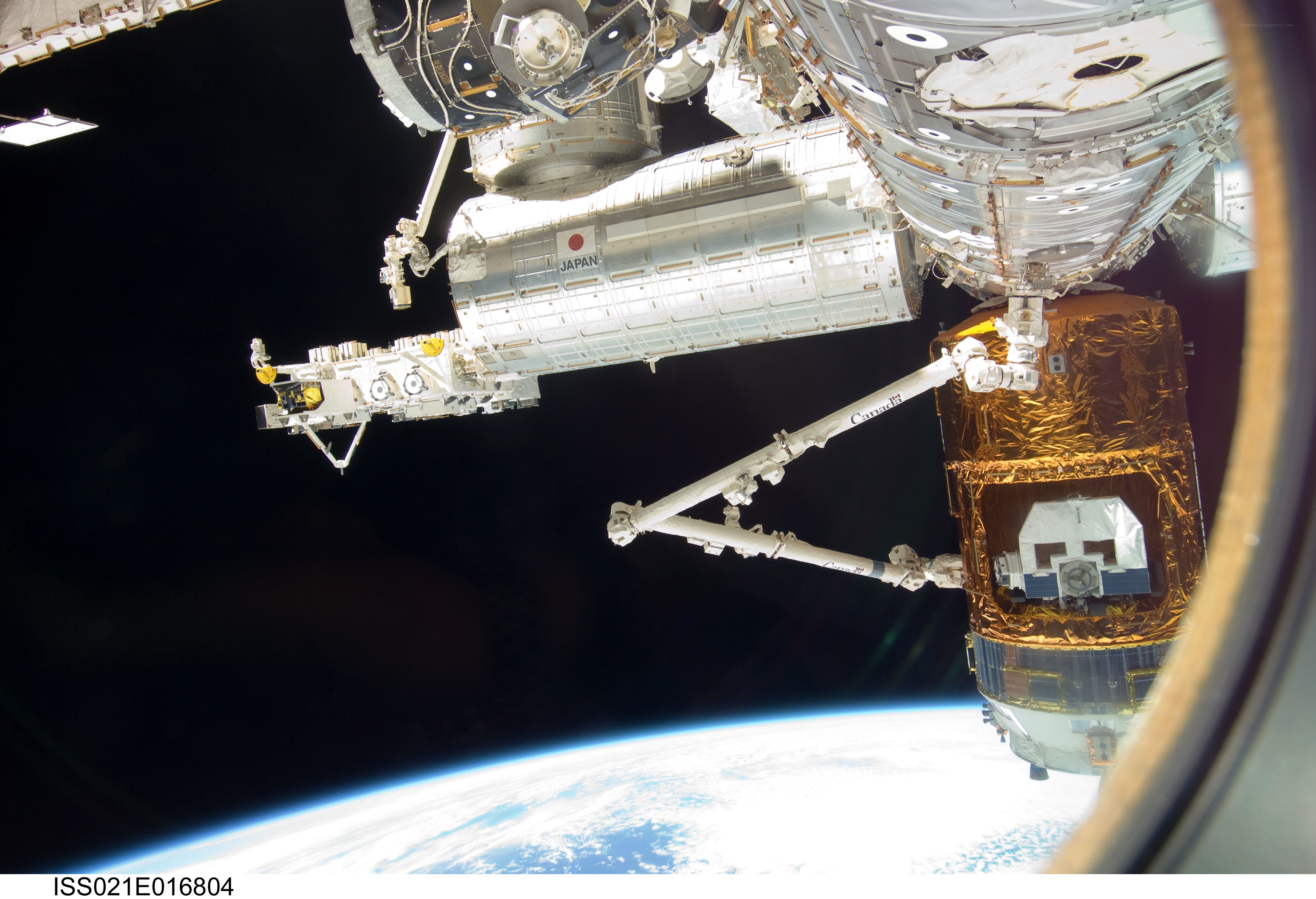 ISS and robotic arm view
