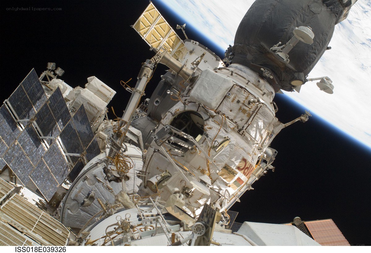 ISS and spacecraft in orbit