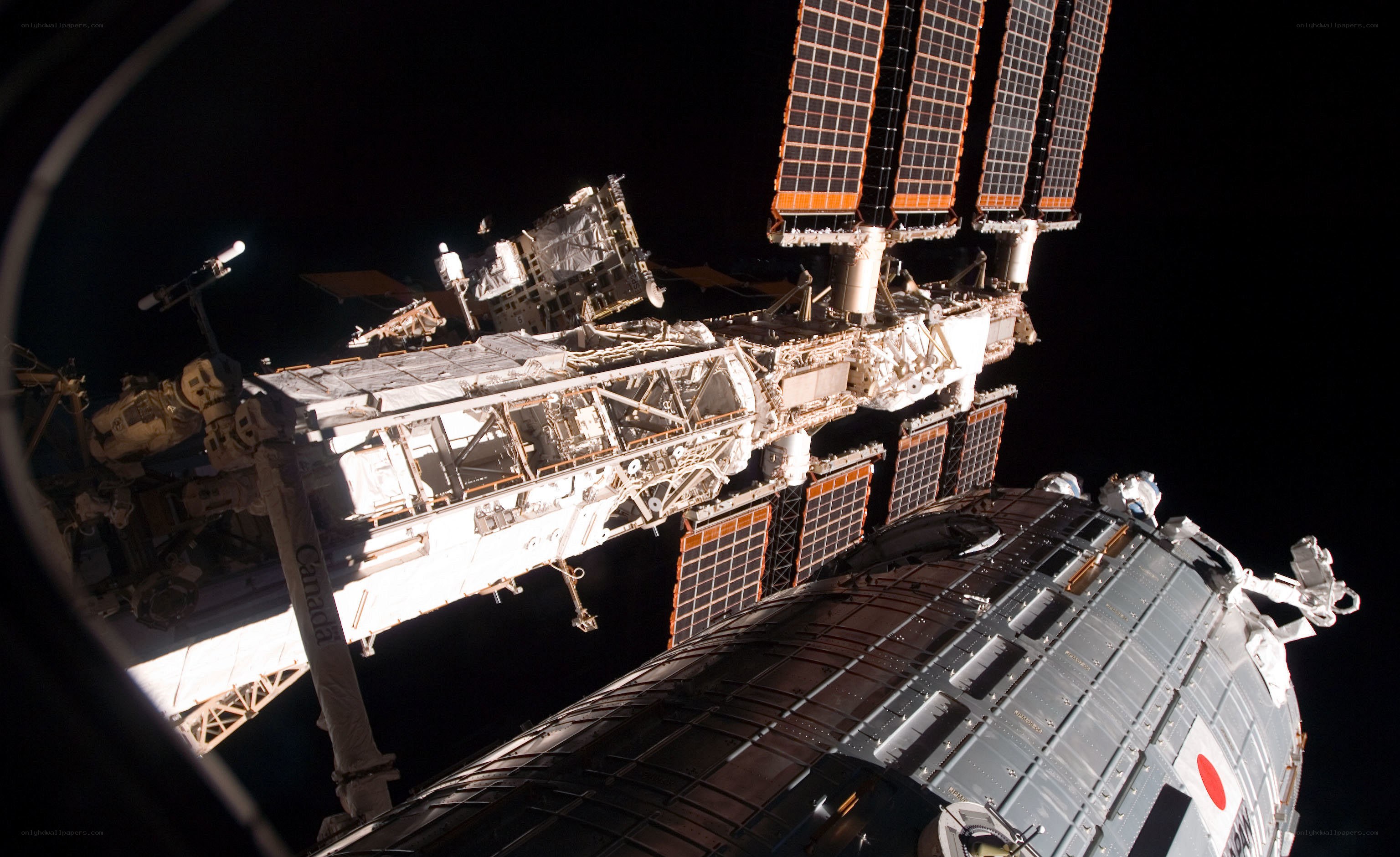 ISS and spacecraft in orbit