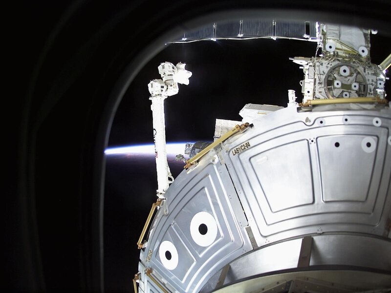 ISS exterior view from window