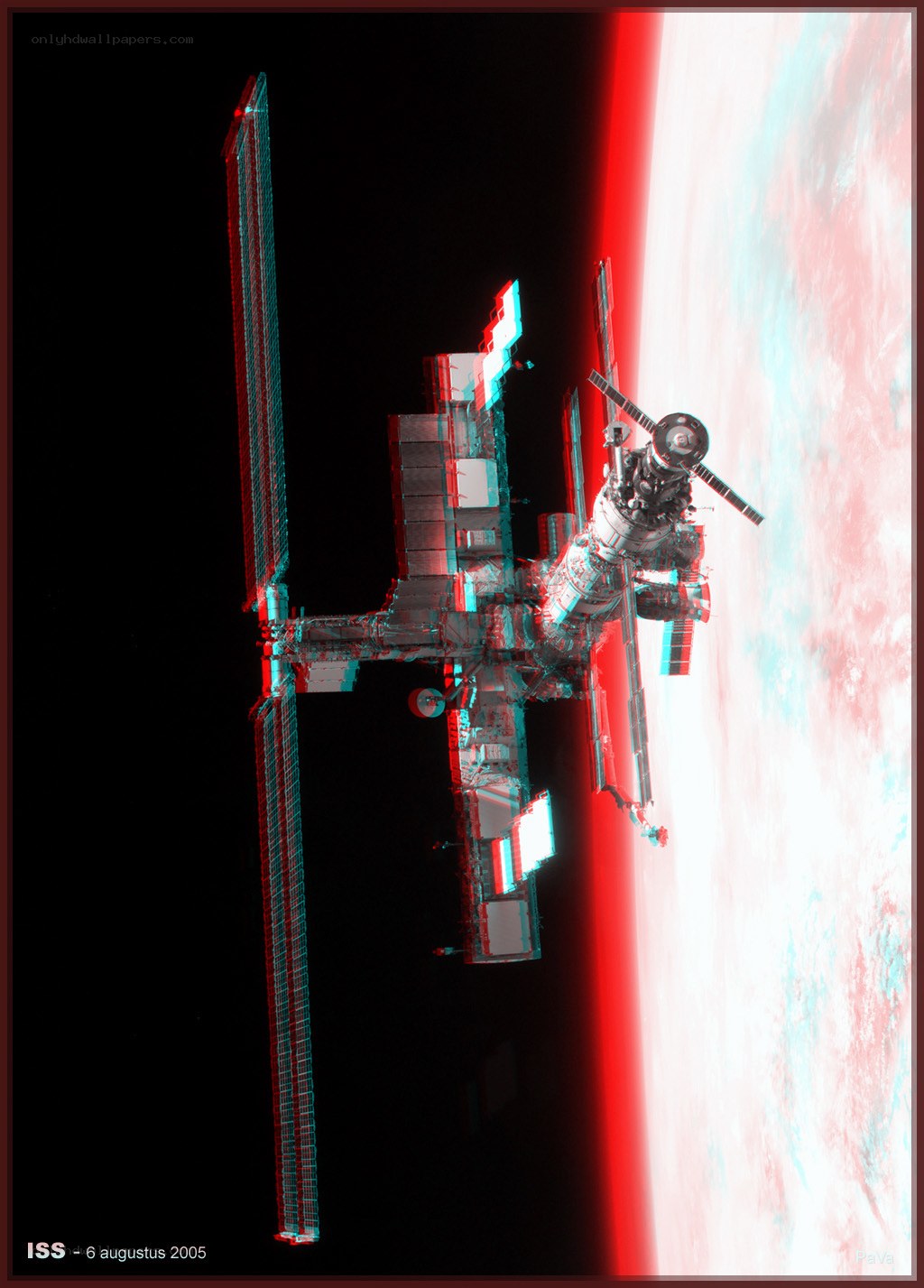 ISS in 3D anaglyph view
