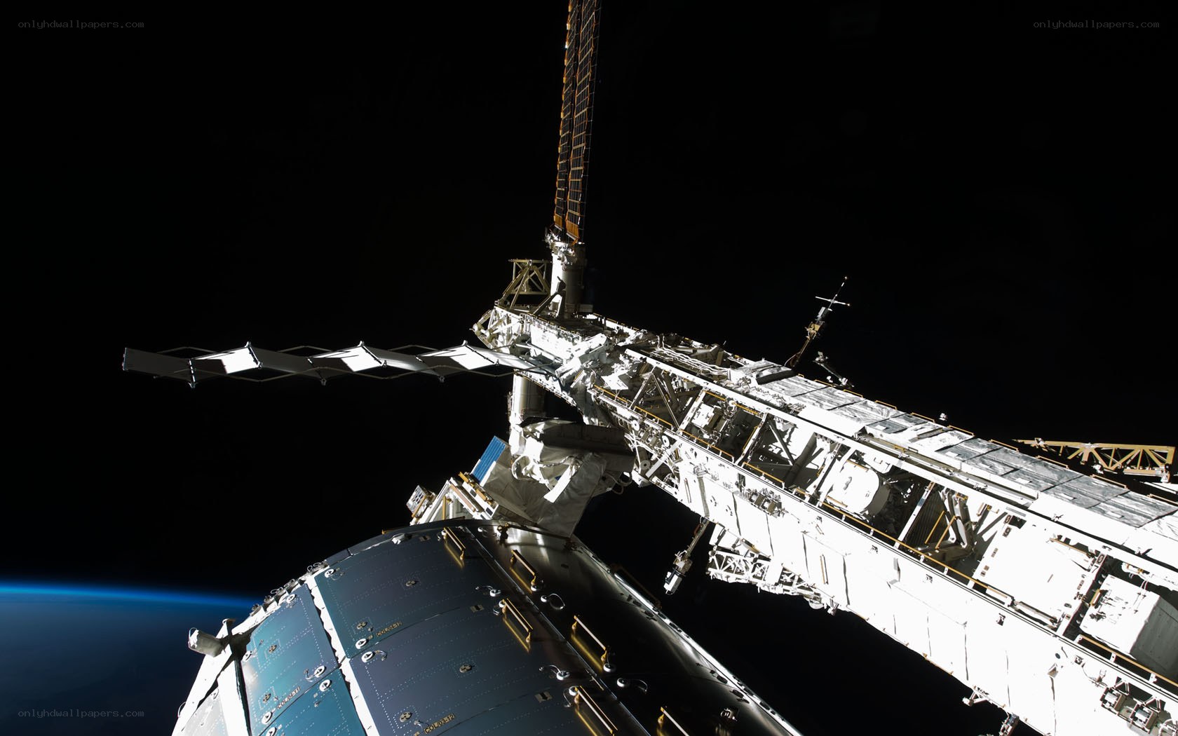 ISS in orbit above Earth