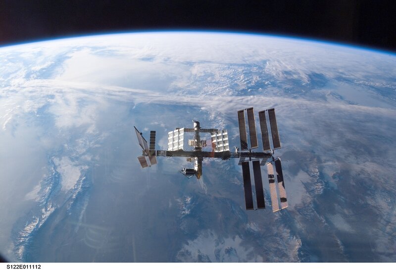 ISS over Earth from space