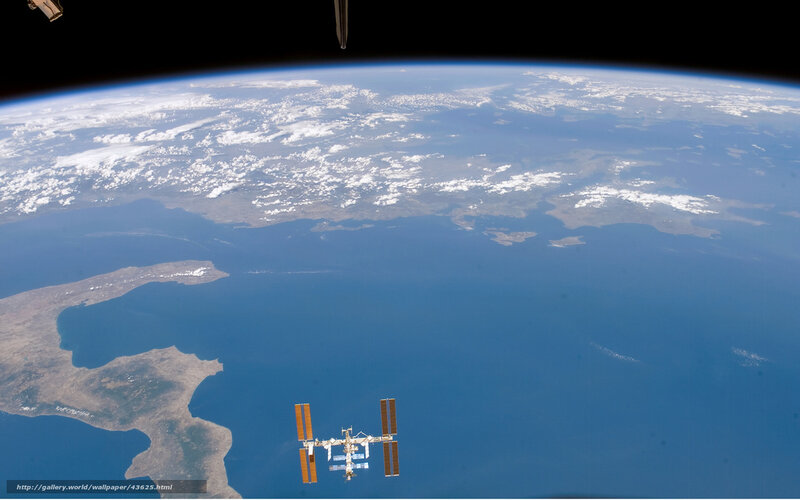 ISS over Earth from space