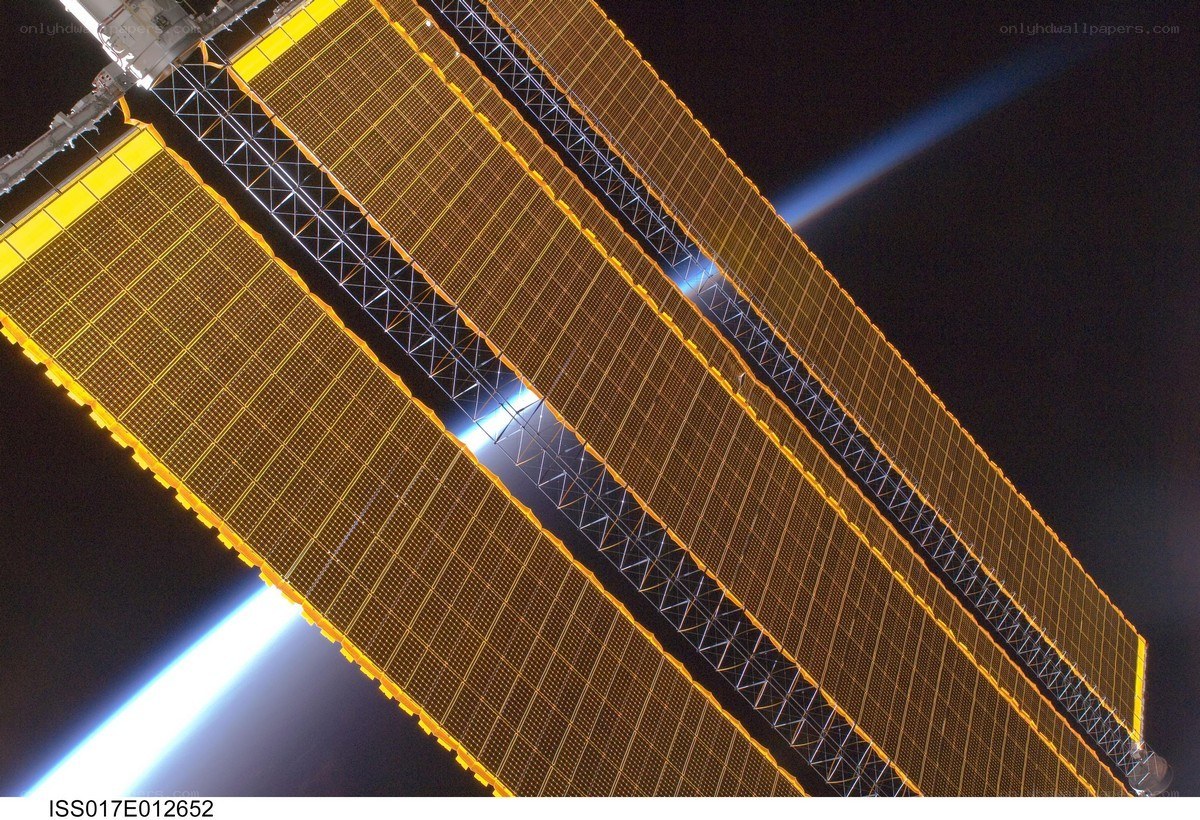ISS solar arrays in orbit