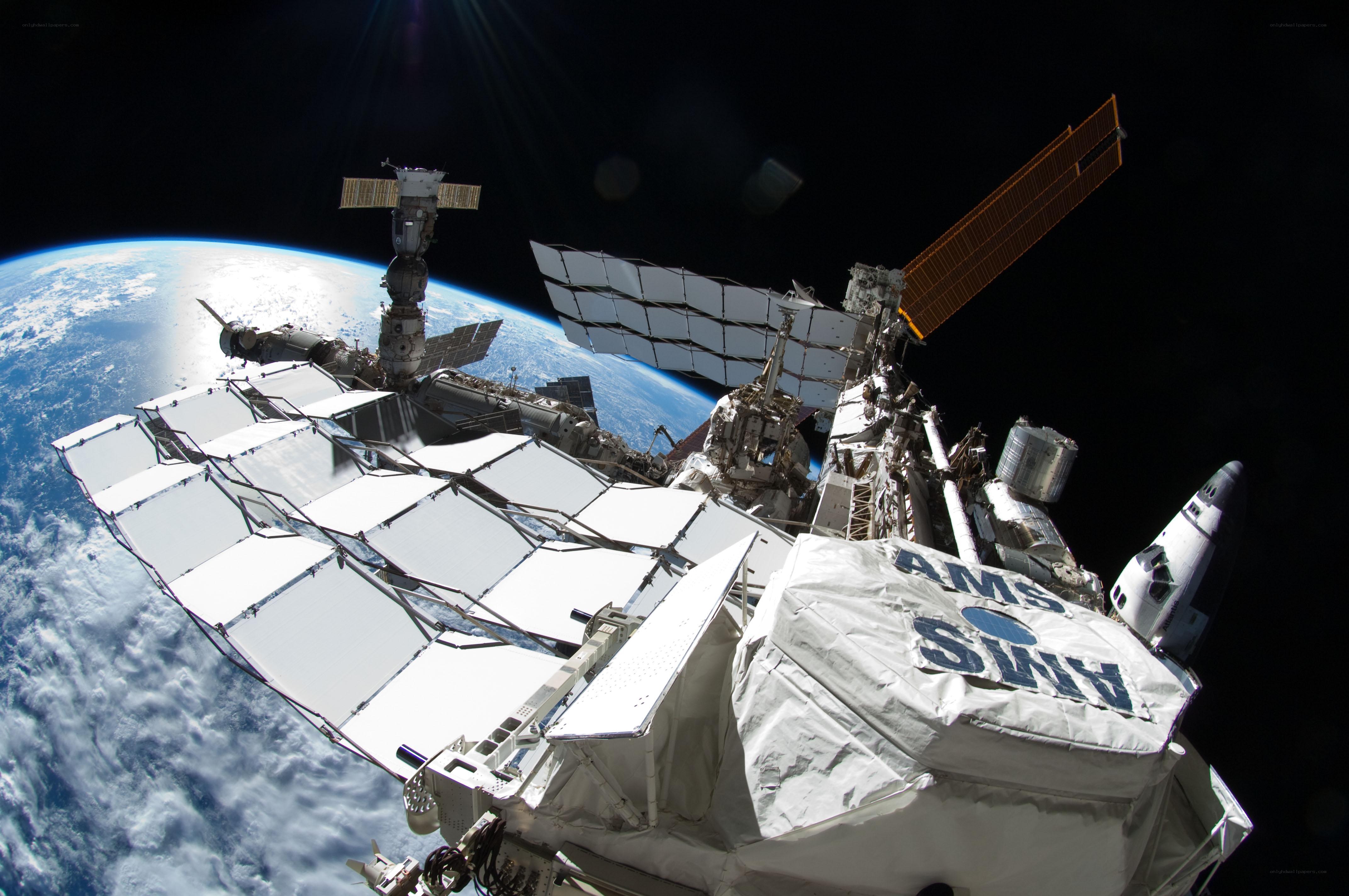ISS with Earth in background