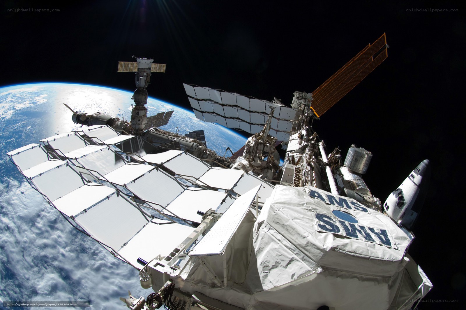 ISS with Earth in background