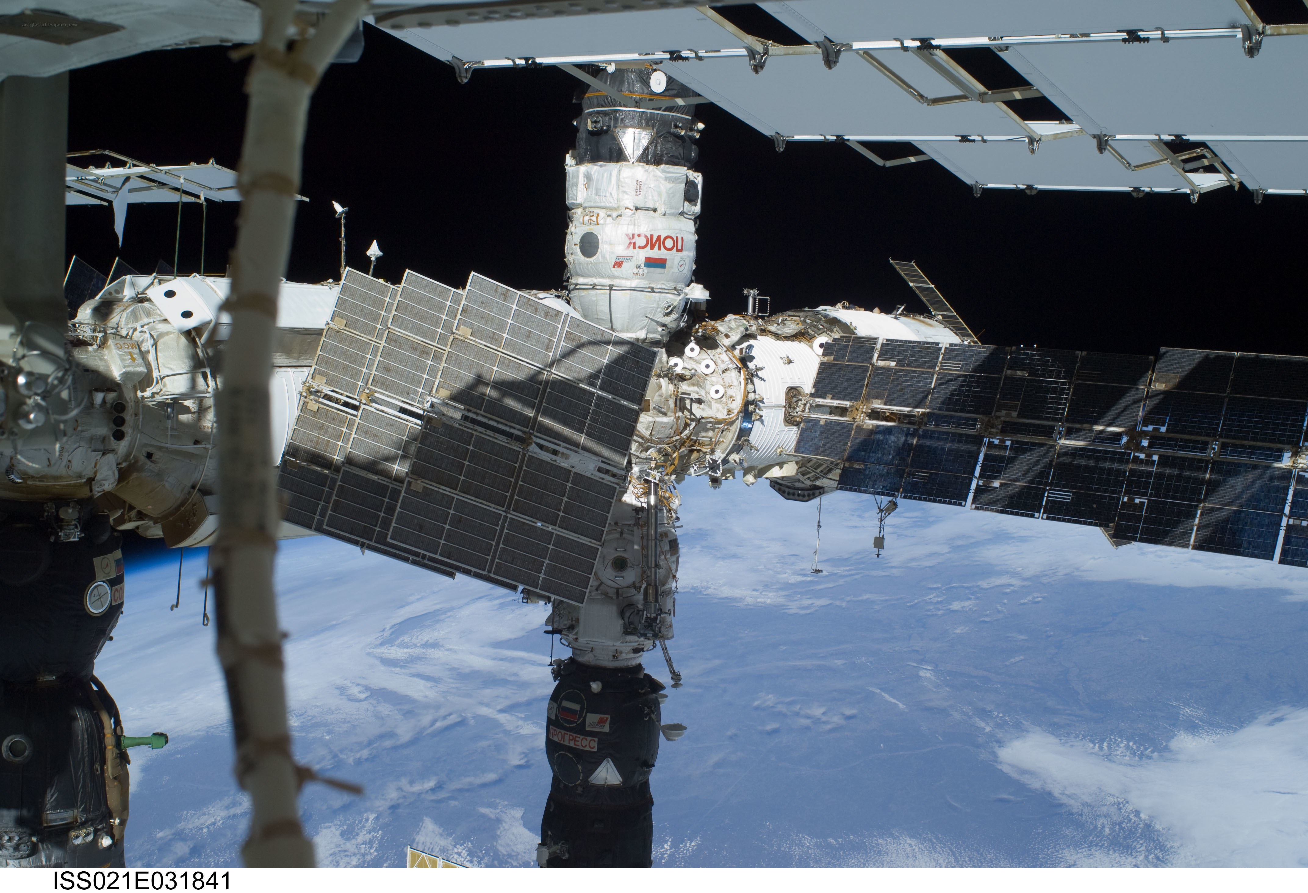 ISS with solar arrays