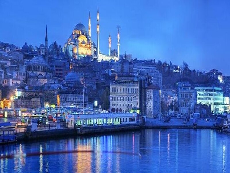Istanbul at dusk with Hagia Sophia