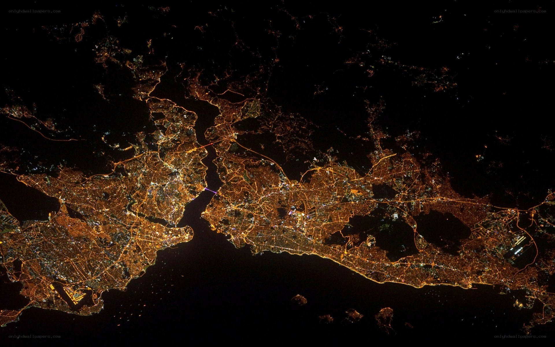 Istanbul at night from space