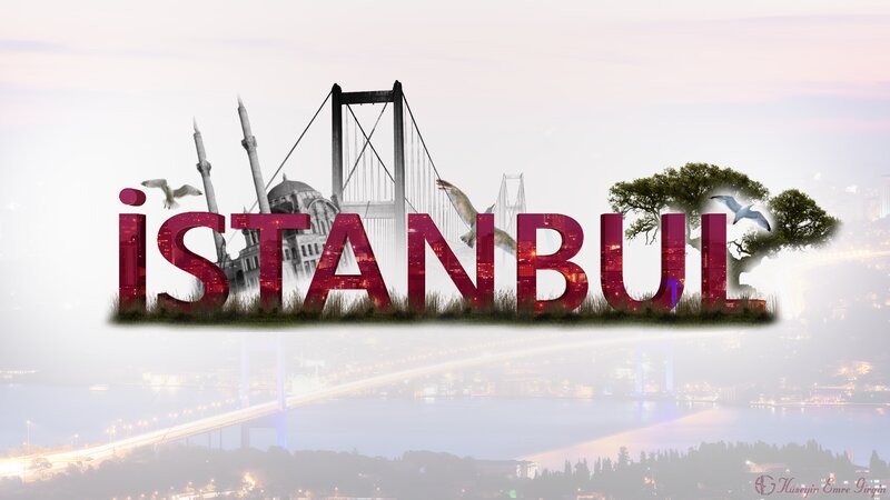 Istanbul Cityscape — Red